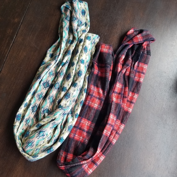 2 Jersey Knit Infinity Scarves - Picture 2 of 2